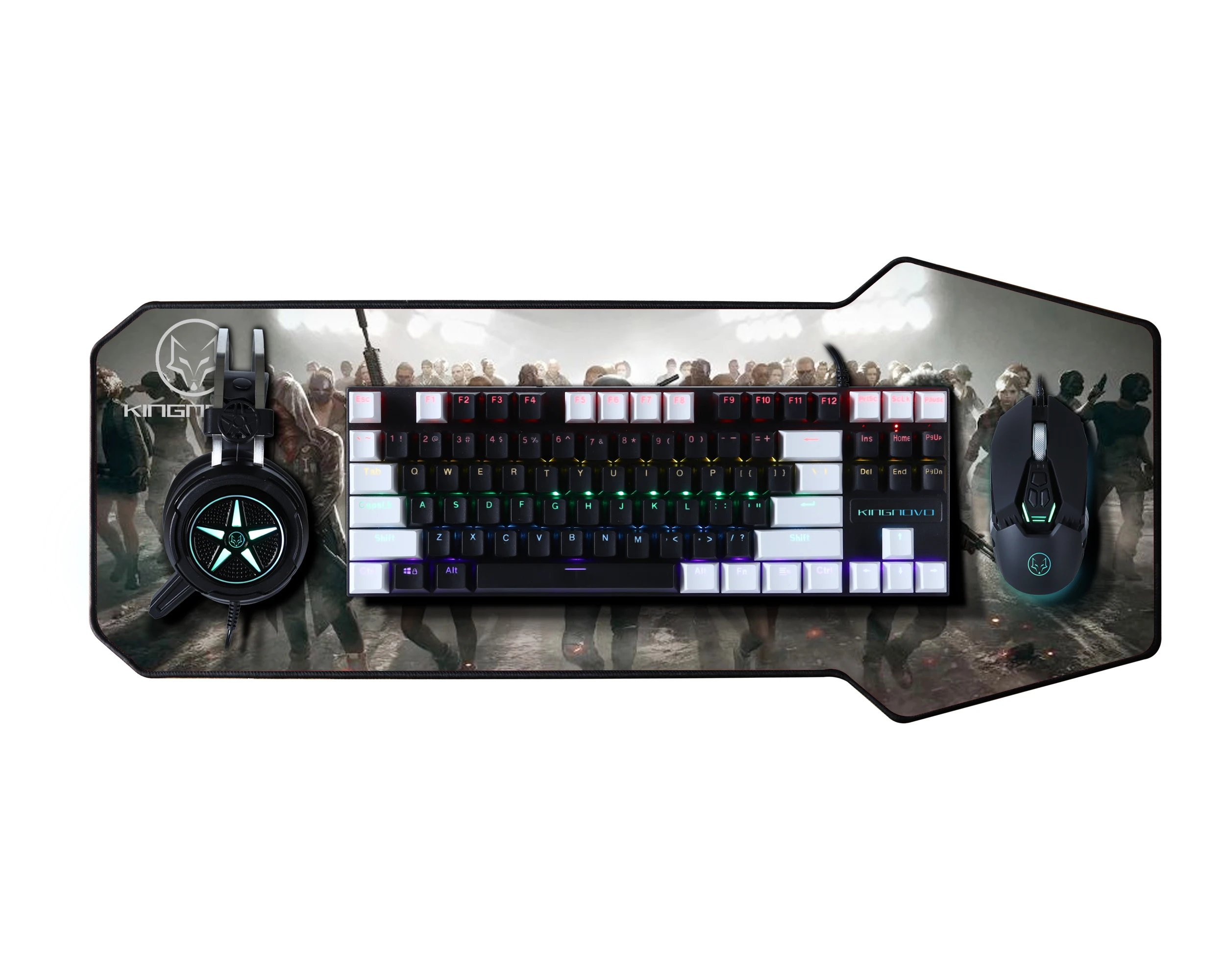 Gaming combos all keys no punch wired USB mechanical keyboard 6D RGB game mouse noise reduction headset Support multiple OEM