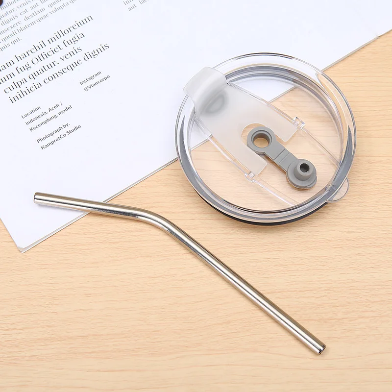 12oz Straight Mugs Ice Coffee Tumbler Stainless Steel thermos  Insulated Coffee Tea Mug Beer Drinking Cup  With Straw Lid