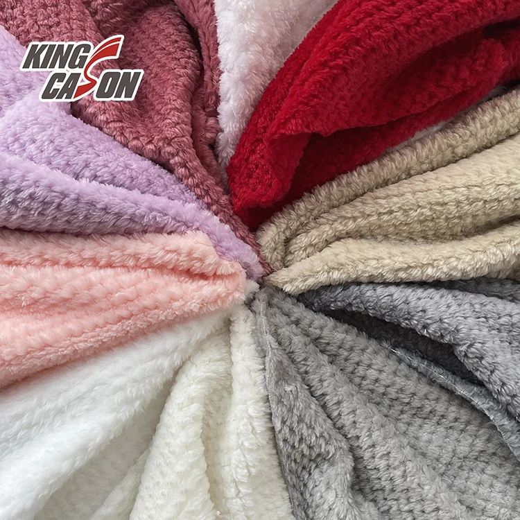 KINGCASON оптовая продажа 100% полиэстер приятная на ощупь Двусторонняя ананасовая сетка фланелевая флисовая ткань для электрического одеяла