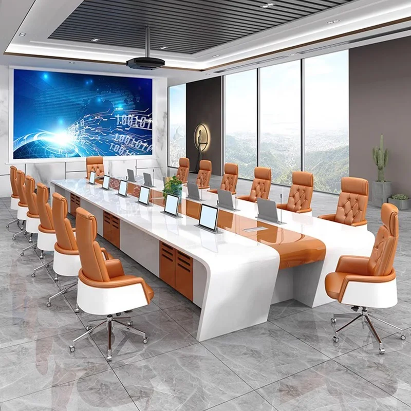Customized new style baking paint craft modern conference table office furniture 6m large meeting room table