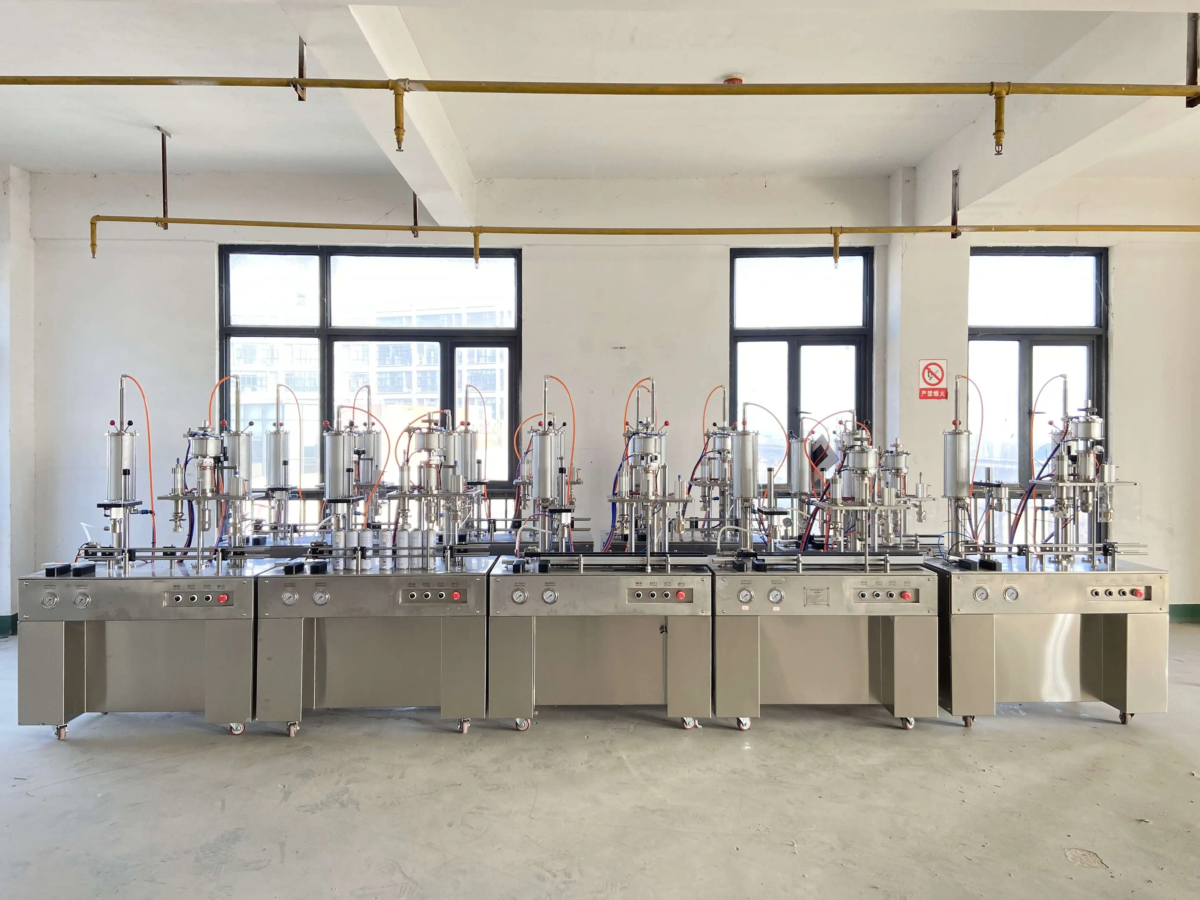 Semi-Auto 4 in 1  Aerosol  Filling Machine/(liquid filling valve correction  crimping gas filling