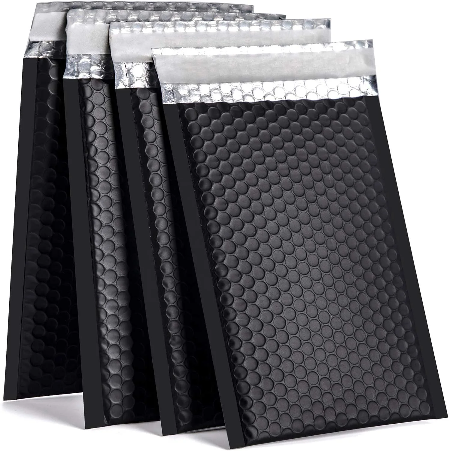 
Eco-Friendly Cheap Cute Custom Logo Waterproof Matte Black 6X10 Metalic Aluminized Packaging Envelope Poly Bubble Mailer 