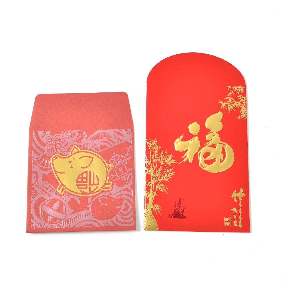 Luxury Chinese New Year Traditional Red Packet Paper Envelop Custom Printing Popular Money Hong Bao Ang Pow Red Pocket Envelope