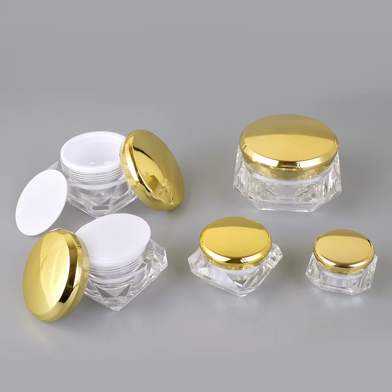 3/5/10/15/20/30g Available Diamond Customized Acrylic Jar Modern Design Luxury Cosmetic Empty Cream Container Pot