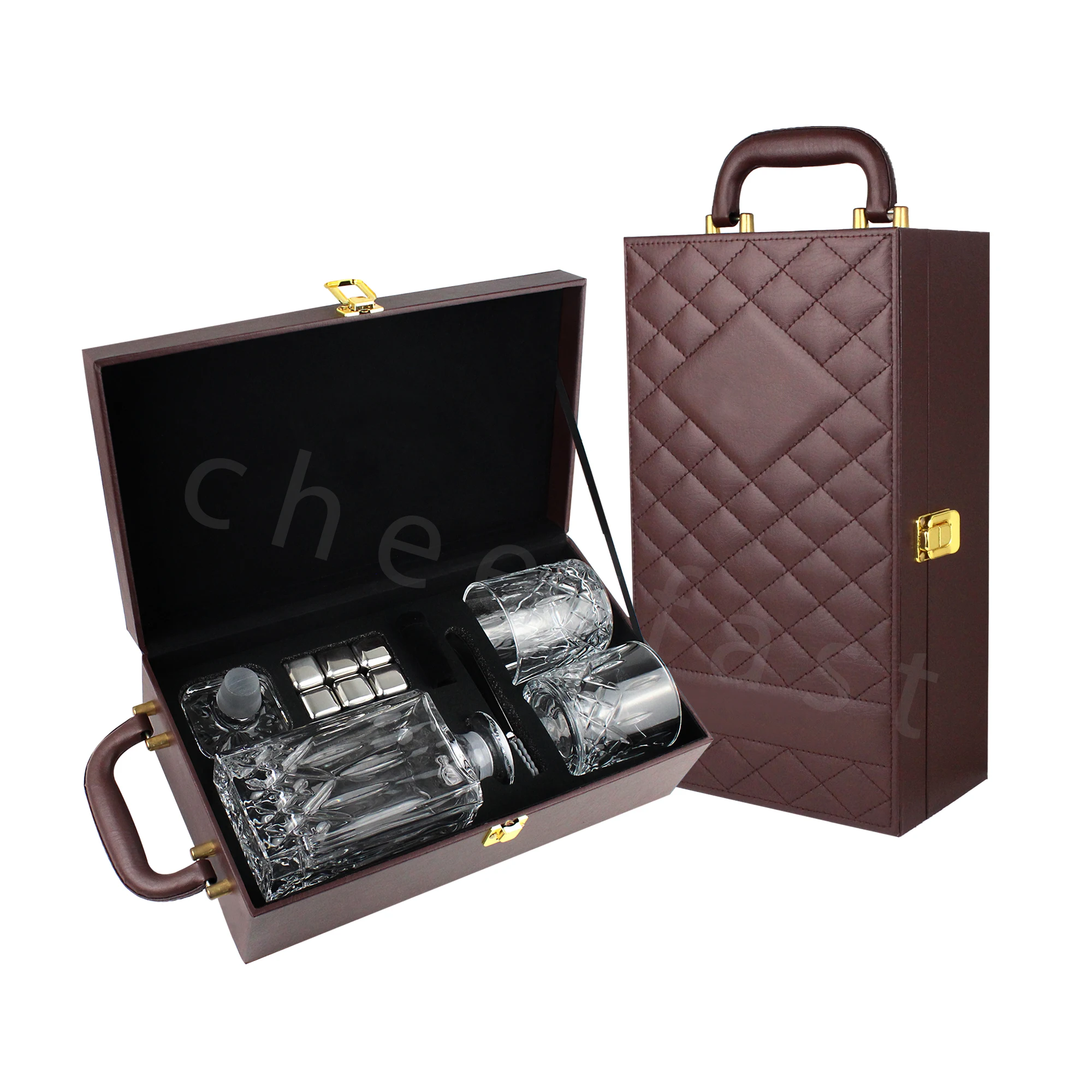Support Sample Chilling Ice Cube  Brown Box  Gift Set And Whiskey Stones Gift Set And Whiskey Glass Set