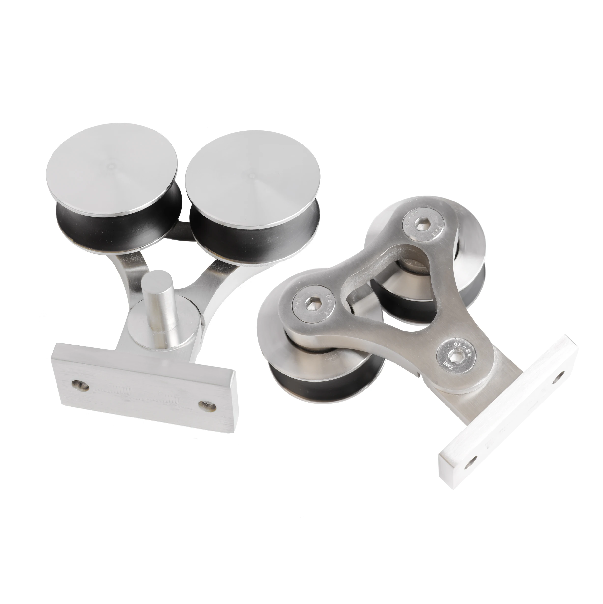 Elegent MDF solid wooden sliding barn door hardware single soft close sliding door damper rollers