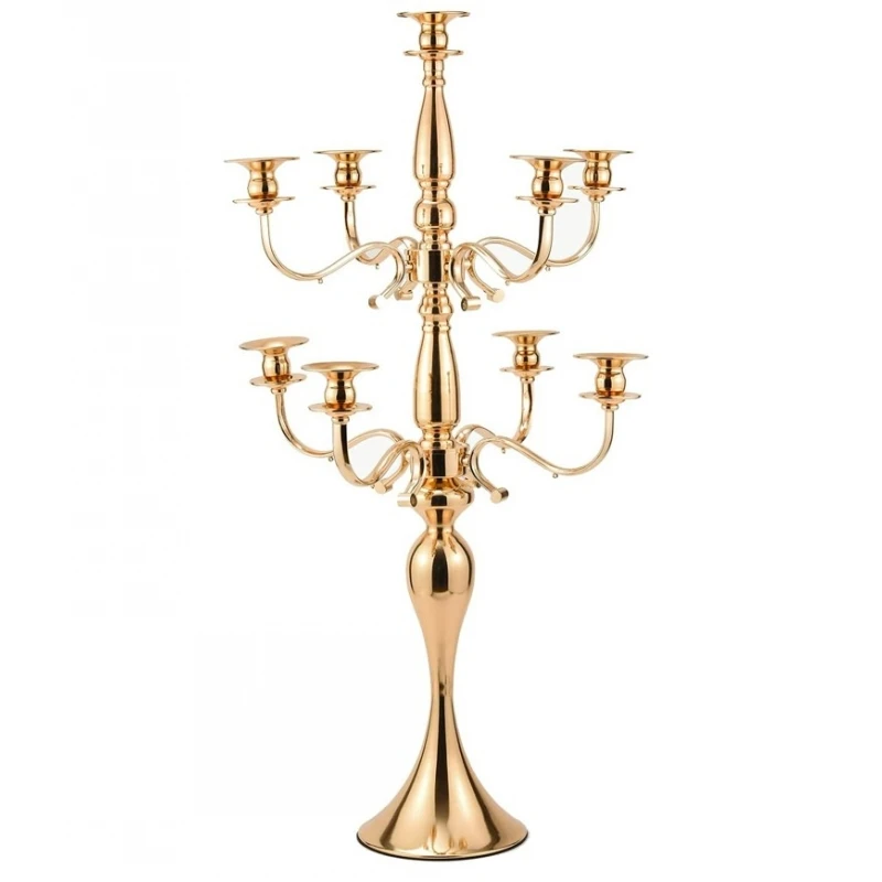 9 Arms Candelabra Wedding Party Table Centerpieces Metal Taper Candle Holders Candlesticks Buffet Home Decoration