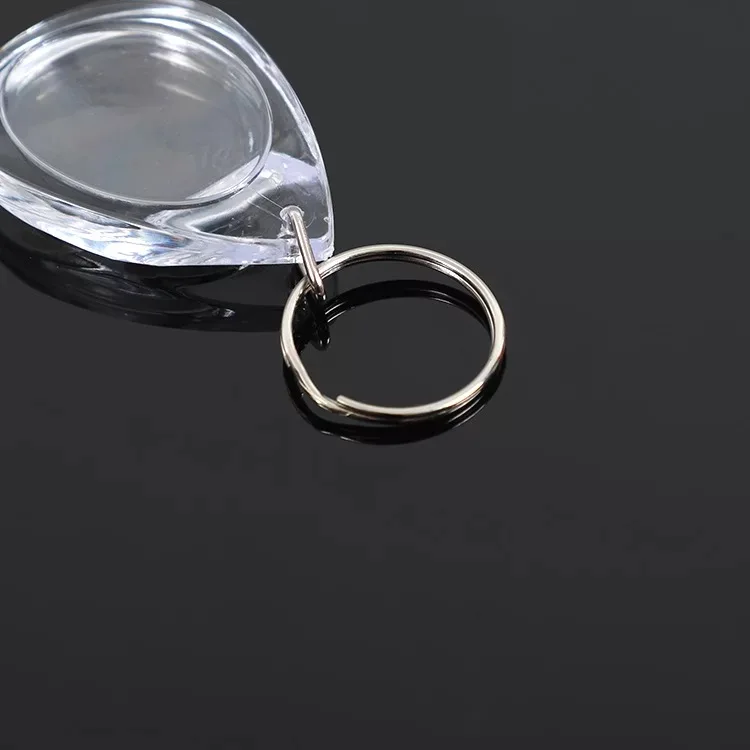 Clear Photo Frame Keyring for Monogram Acrylic Keychain Blank Zinc Alloy Customized Logo OEM Plastic Key Ring 1 Color,2 Color