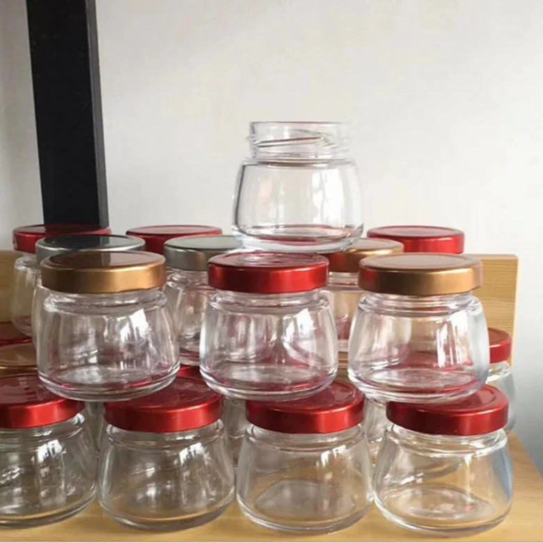 60ml 120ml 150ml small glass bird nest jar pudding jam honey bottle