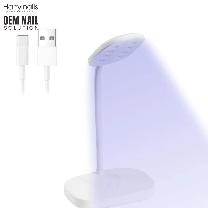 Hanyinails Professional Manufacturer Rechargeable Nail Lamp 12w rechargeable fast drying uv led nail lamp