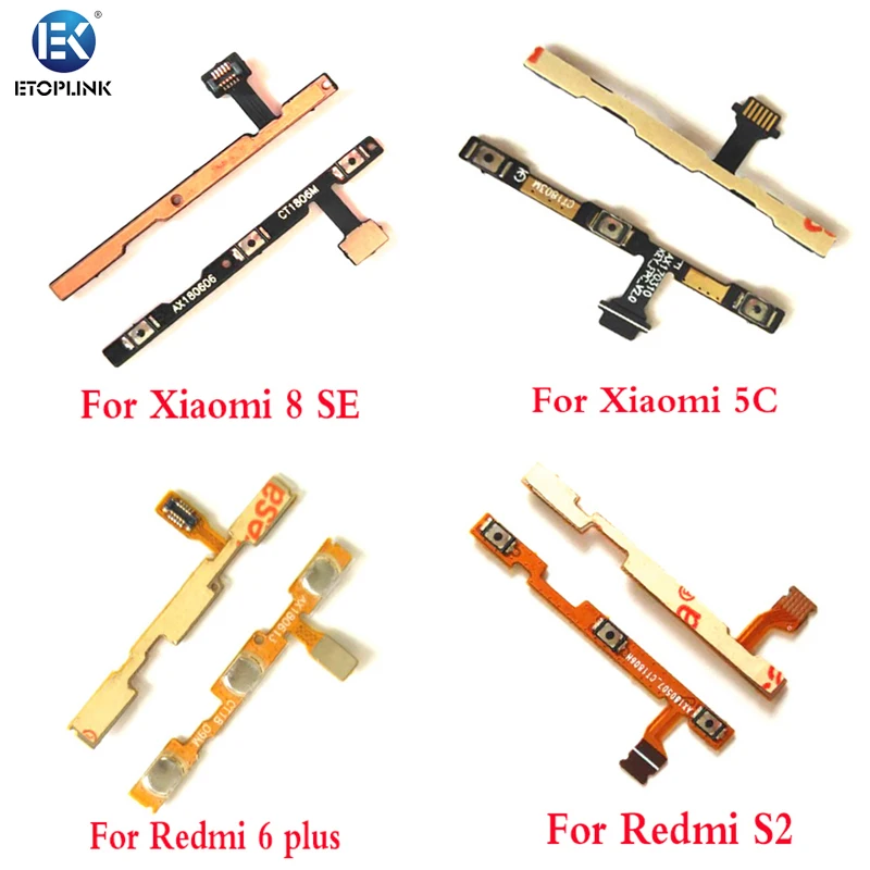 Mobile Phone parts Power Flex Cable for xiaomi for Redmi 7/7 PRO/NOTE 4/NOTE 4X on off Volume Button Key Flex Cable replacement