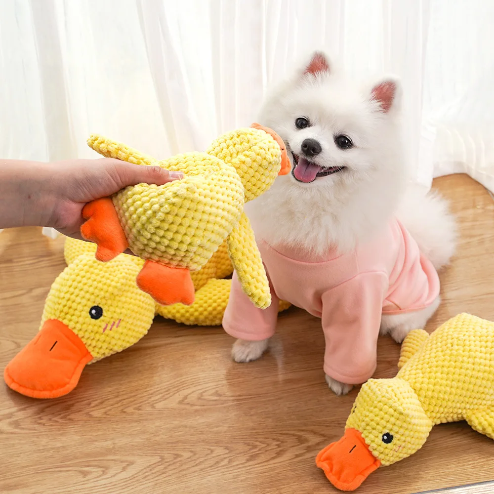 Кошка желтая утка собака игрушка плюшевый устойчивый к укусам молярный звук артефакт Золотой корги товары для домашних животных