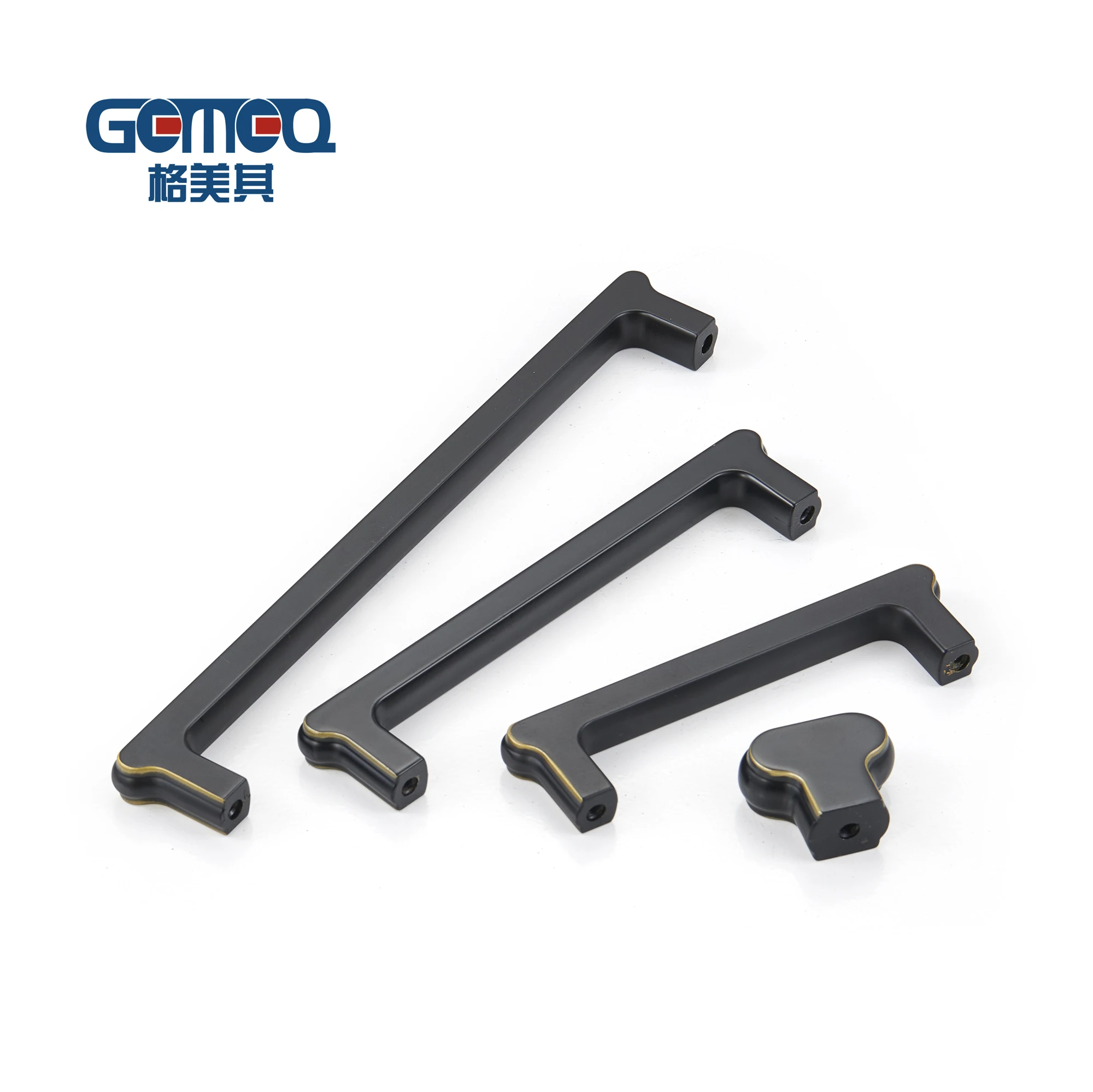 Black Zinc Alloy Furniture Wardrobe Handle Wholesale Hardware Accessories Zamak Cabinet Door Handle