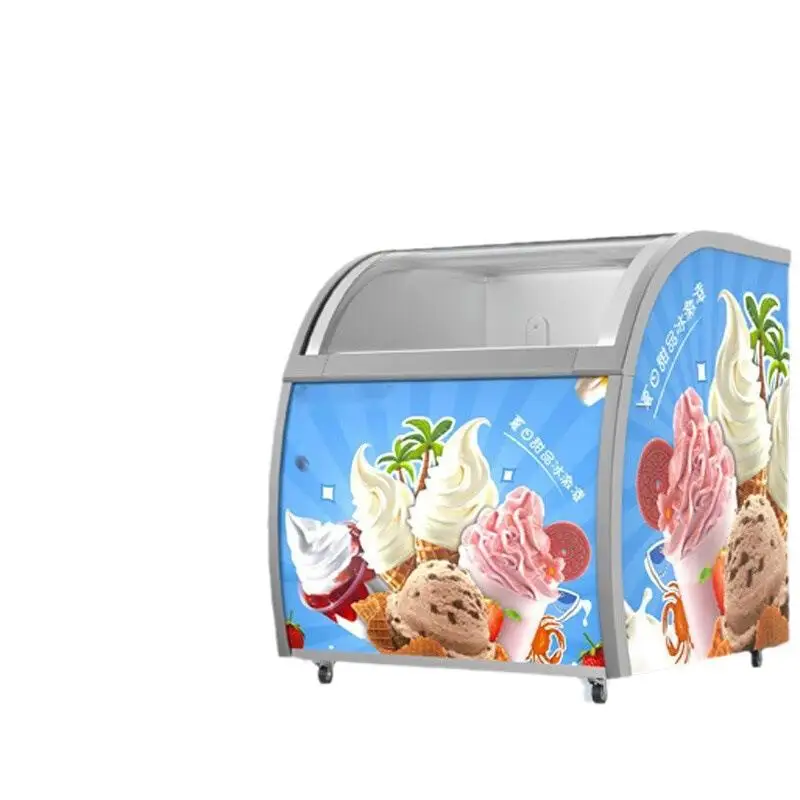 -20c 10 Barrel 16 Tank Hard Ice Cream Glass Icecream Machinery Freezers Display Cabinet Freezer Showcase Arc Defog