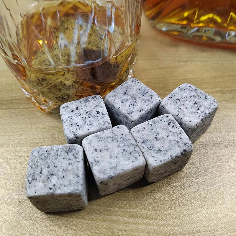 Top Seller Wholesale Personalized Granite Marble Cubes Chilling Stone Set In Gift Case Whisky Ice Stone For Whisky Bourbon