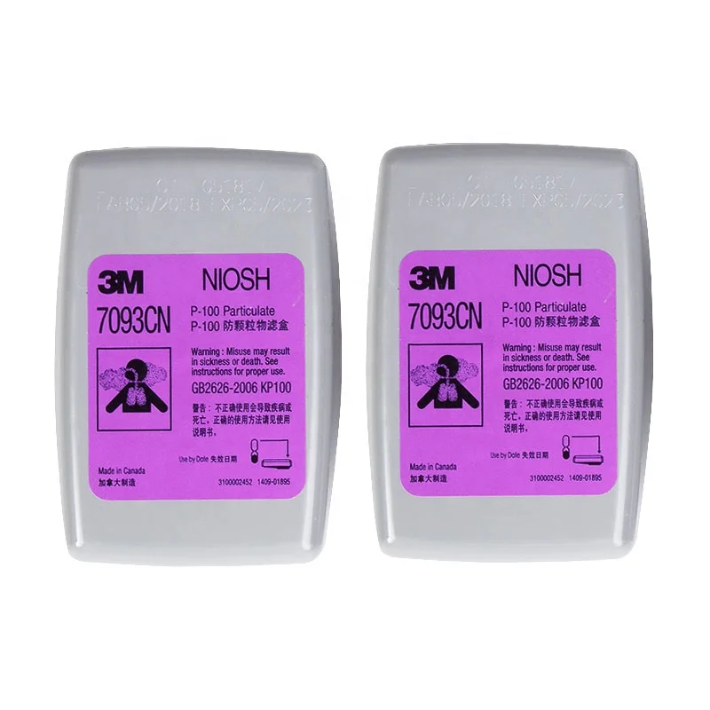 
Фильтр для частиц 3M 7093CN NIOSH P100, используемый с респиратором 3M 6200, 6800, 7502 для личной защиты 