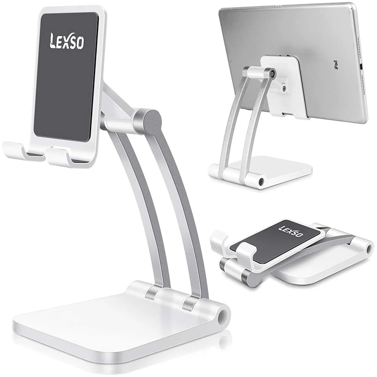Universal strong aluminum alloy foldable tablet display stand adjustable desktop smart phone tablet holder