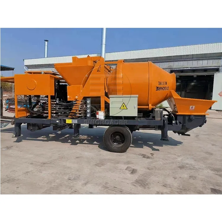 High Pressure and Popular Big Mobile Roller Concrete Pump with Mixer