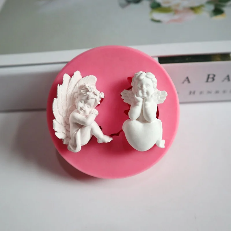 Little Angel Handmade Soap Mold Bear Boy Angel Raccoon Girl Soap Milk Soap Silicone Mold Custom