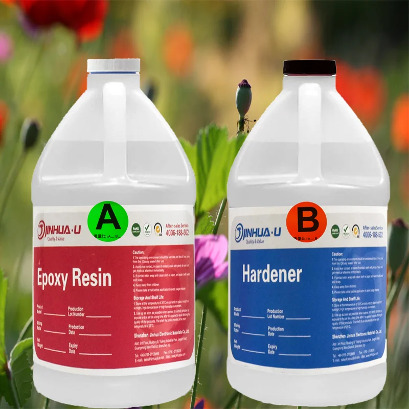 2022 г., двухкомпонентная эпоксидная смола JINHUA лучшего качества для покрытия светодиодной деревянной лампы