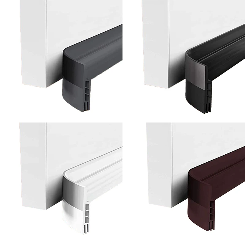 Self Adhesive Silicone Rubber Door Sealing Strip Door Draft Stopper Weather Strip For Wooden Door Bottom Seal