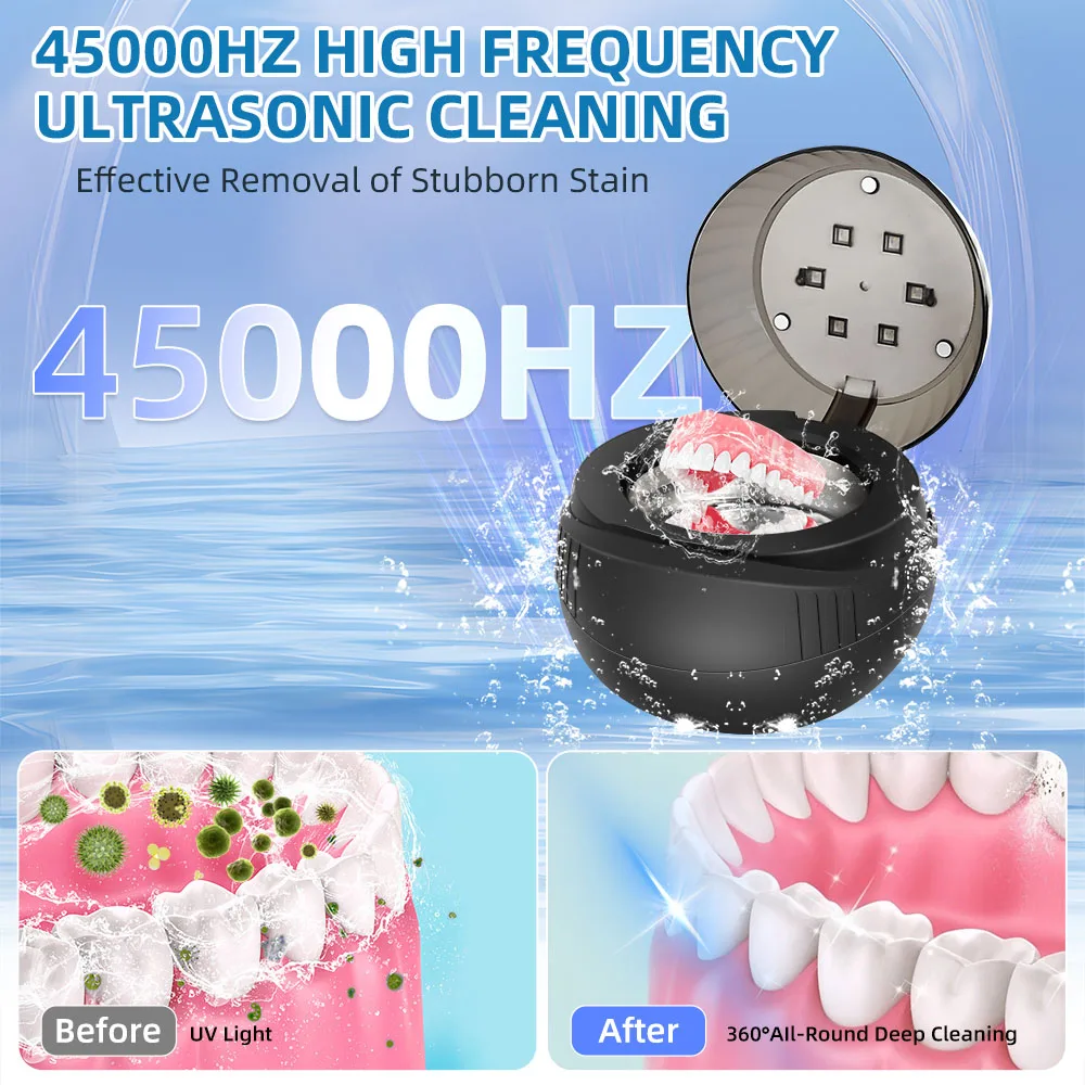 2024 High Quality Aligner Retainer Mouth Guard Dental False Jewelry Teeth Household Ultrasonic Denture Cleaners
