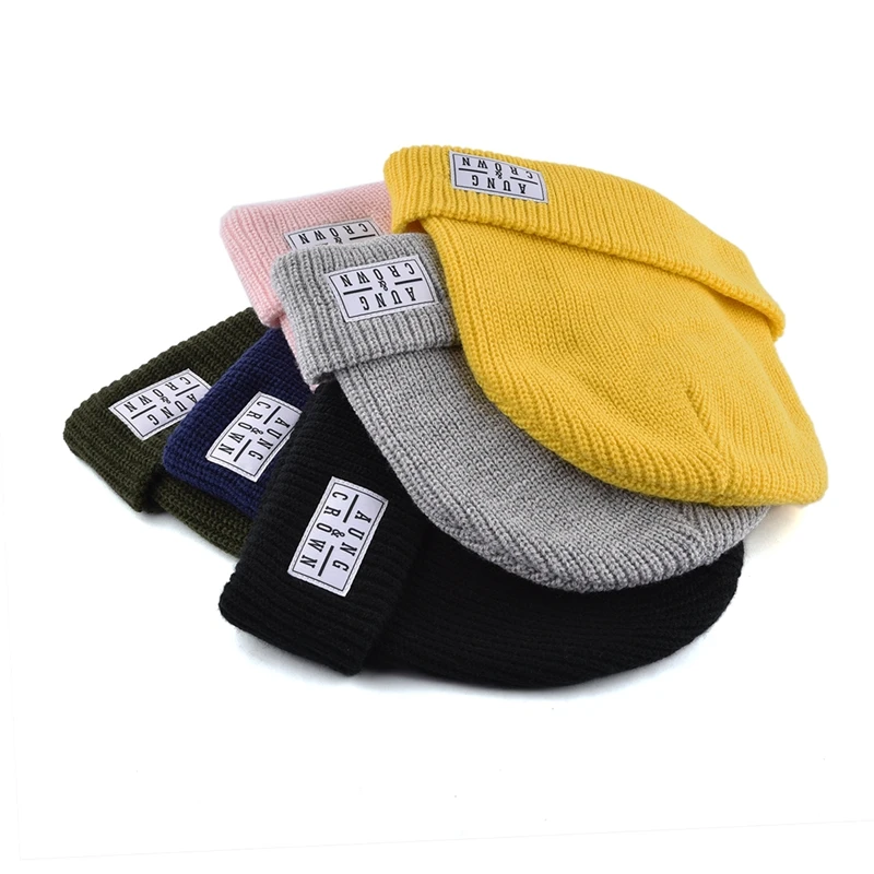 Wholesale unisex designer knit fisherman beanies cap hats knitted custom beanie winter hats