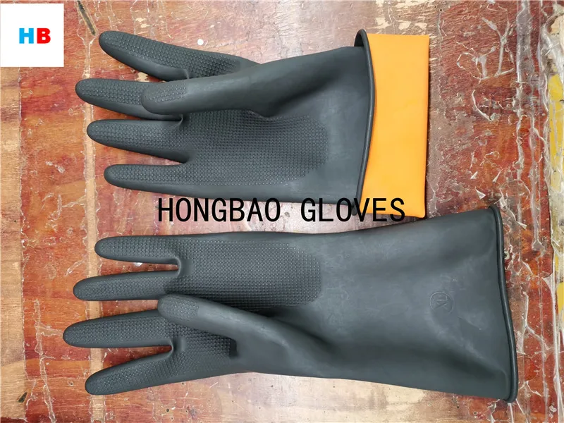 60g industrial gloves work oem anti slip waterproof safety alkalid oil resistant  latex gloves