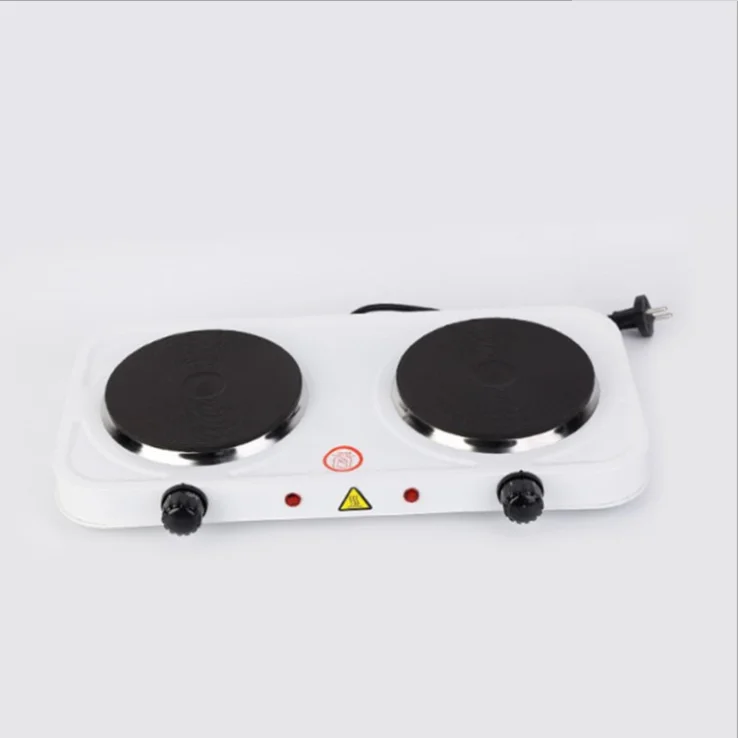 White Cooking Kitchen Equipment 2 Double Burner Electric Stove For Home