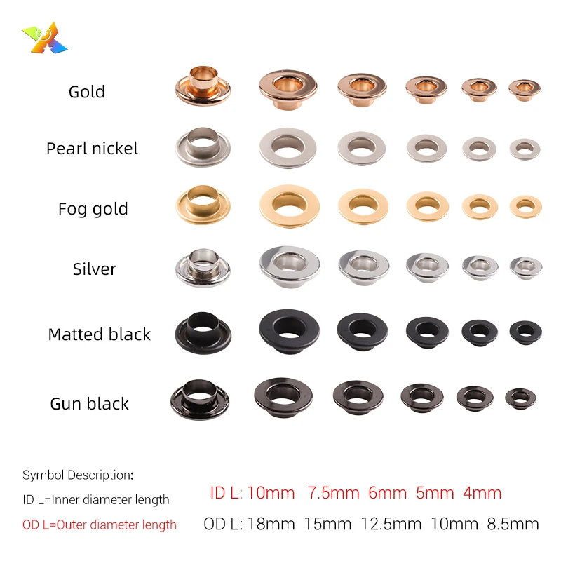 Customized high quality Double layer eyelets and grommets branded eyelets eyelet brass