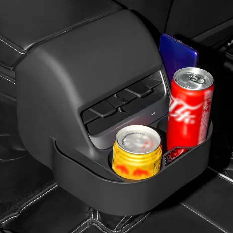 Rear Center Console Organizer Cup Holder Suitable For Tesla Model 3/Y  Car Interior Storage Box Air Vent Storage Box Cup Holder