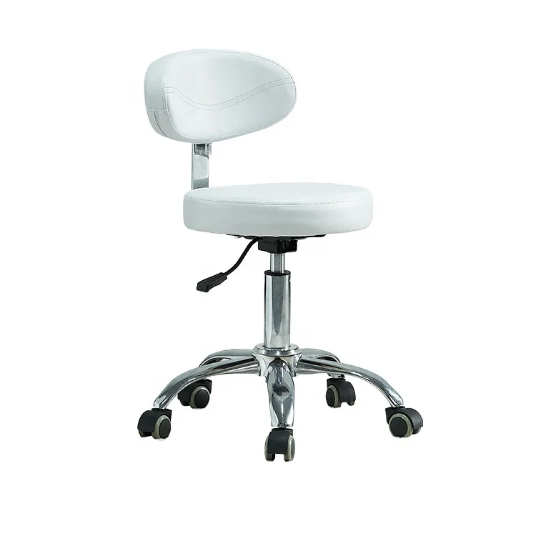 Height Adjustable Leather Easy to Clean Swivel Gas Lift Manicure Hair Salon Chair with wheel-Adjustable