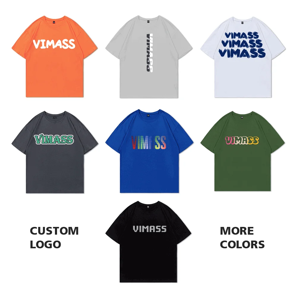 Plus size Heavy weight T shirts for Mens Custom logo Oversized cotton Mock neck Tee shirts puff print streetwear T shirts