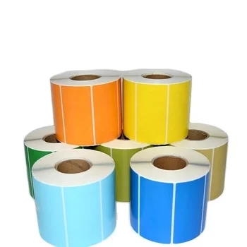 Thermal Labels Colorful Rectangle Self Adhesive Printable Thermal Blank Label Roll
