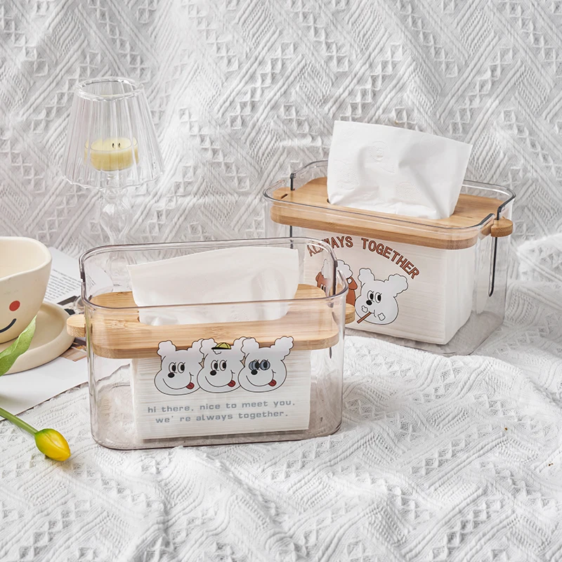 Modern Square Plastic Clear Car Hotel Living Room Paper Dispenser Container Napkin Holder Tissue Boxes