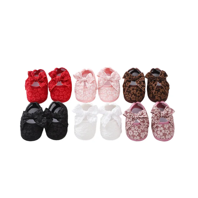 New style newborn baby shoes and hairband set 0-1 year old girl princess shoes full moon hundred days with dress shoes