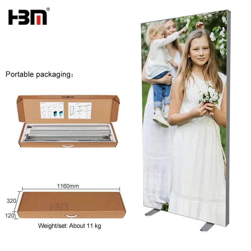 advertising led edgelit thin lightbox double sided fabric seg exhibition light box portable light boxes