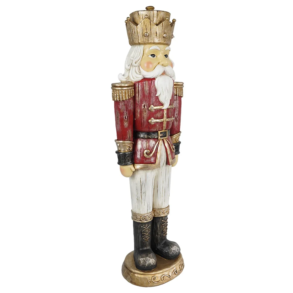 Xmas Seasonal Decor Large Size Polyresin Christmas Nutcracker with Led Light CHRISTMAS DECORATION 2024