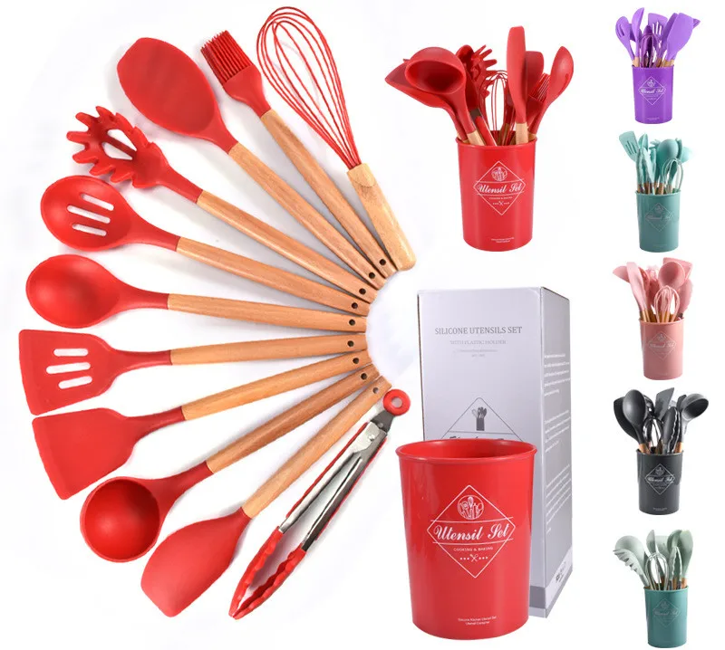 Collapsible Portable Household Silicone  Kitchen Tools Silicone Kitchen Utensil Set
