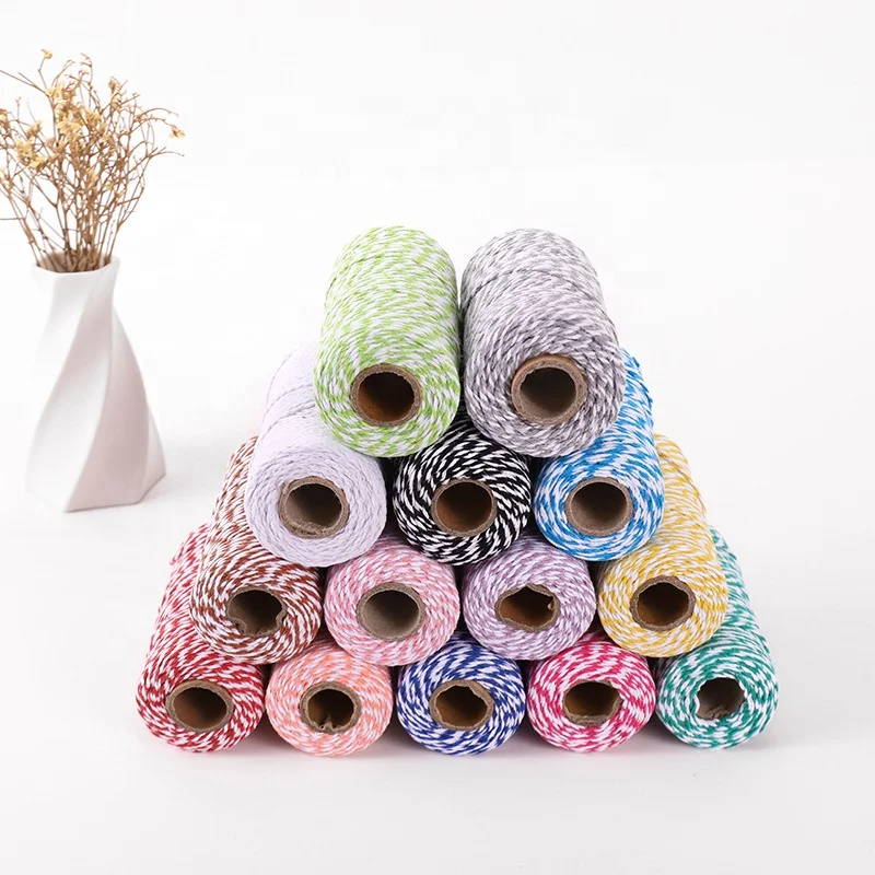 Wholesale Factory Double color 100% Natural cotton rope  holiday line decoration wrapped zongzi cotton twist Suppliers