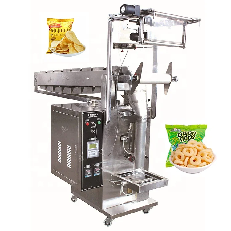 Nitrogen Flushing Puffed Food Packing Machine For Potato Chips Dry Fruits Gummy Bear