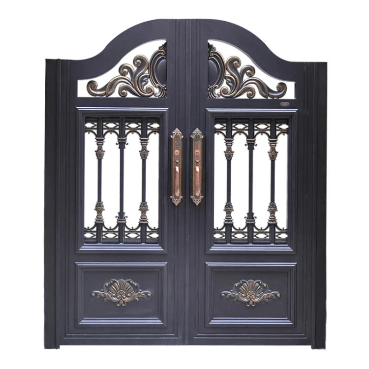 2021 Rust-proof Cast Aluminum Double Door Patio Steel Garden Gate Door
