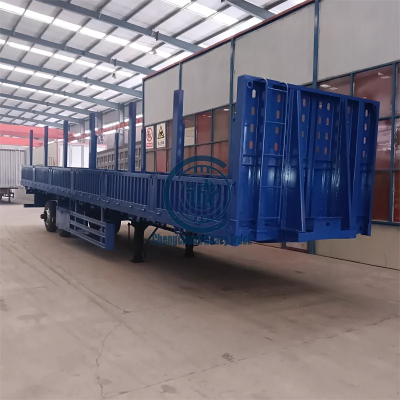 Factory Direct Sale OEM 2 Axles 50 Tonnes Loading Capacity Single Point Suspension Side Wall Semi-trailer