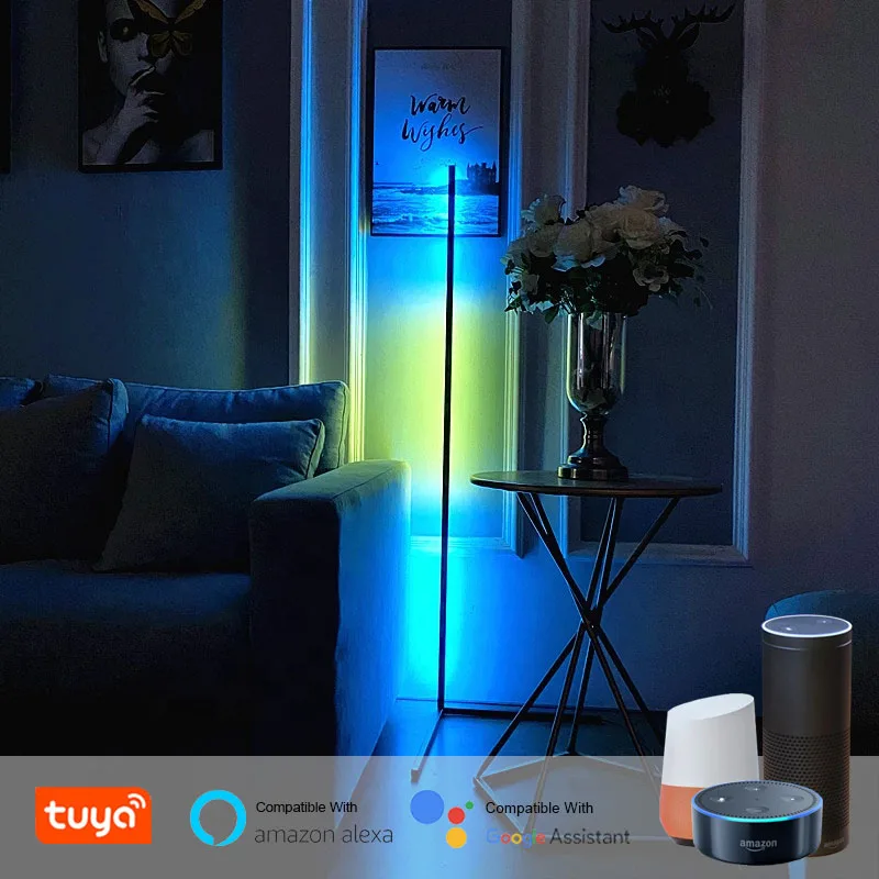 Современный дизайнерский простой Штатив для спальни RGB угловой напольный светильник стойка светодиодная Напольная Лампа гостиной цветной линейный мечты