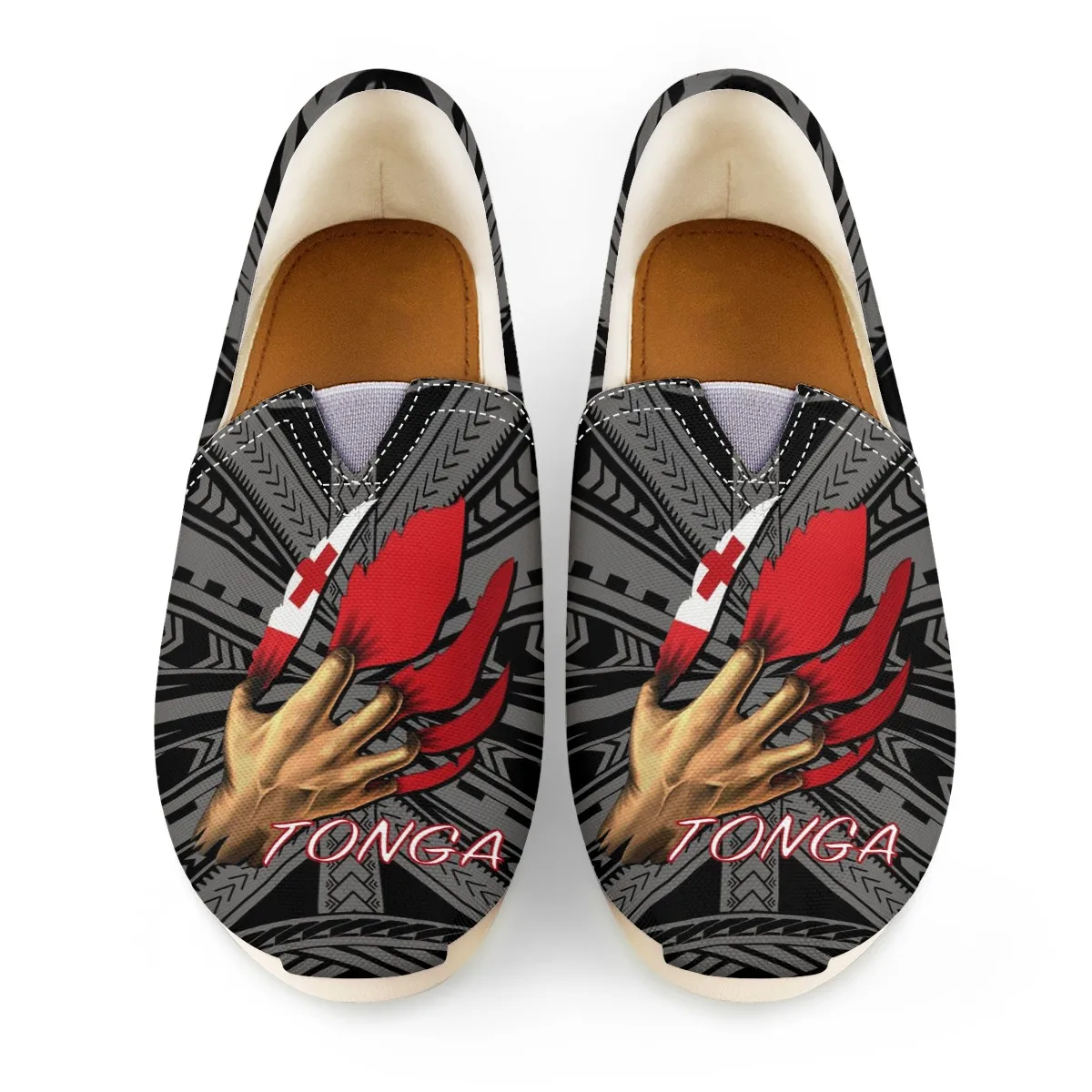 New Lightweight Men Shoes Polynesian Tradition Tribal Tonga Design Canvas Casual Flats Breathable Slip On Driving Shoes Soft
