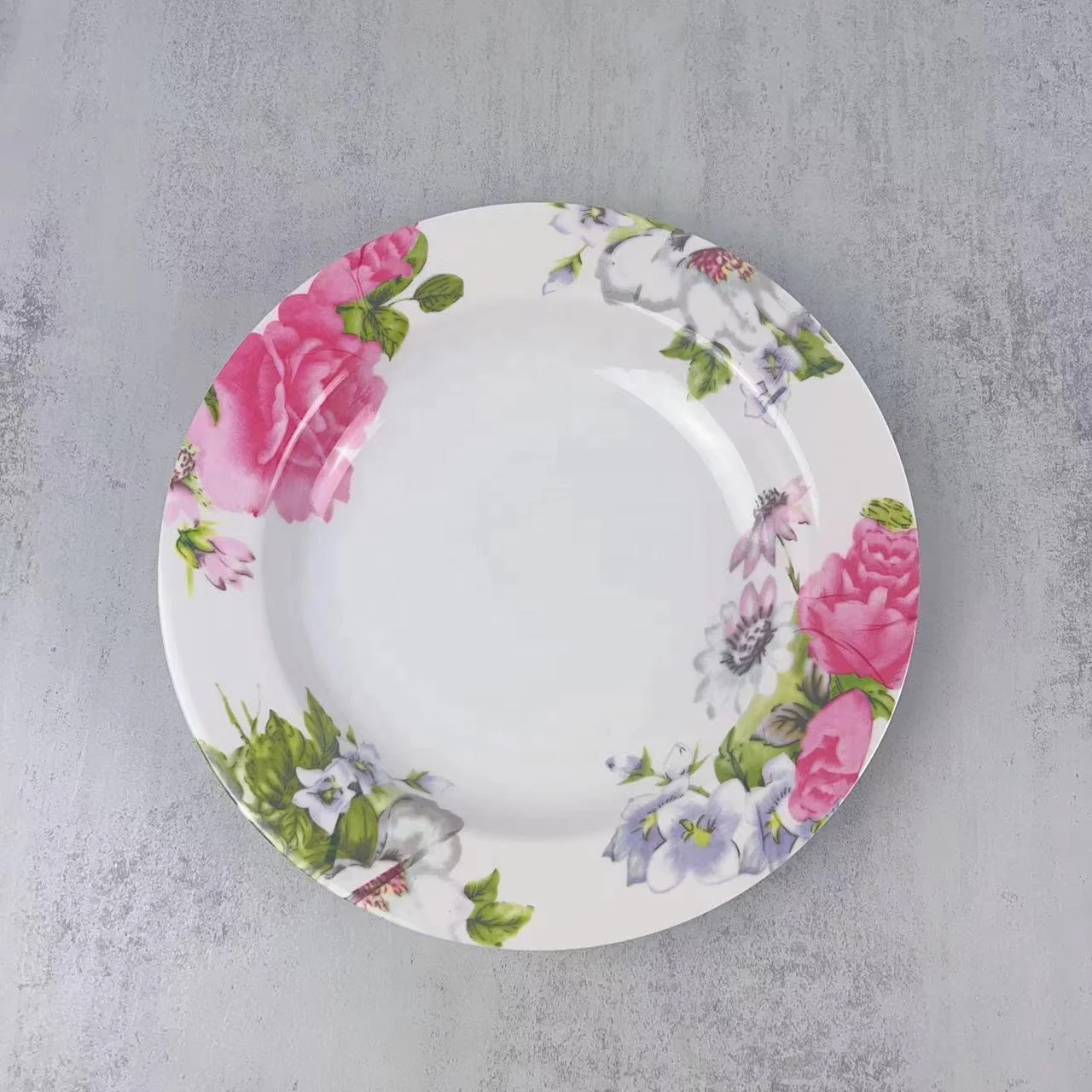 Unbreakable Food grade bulk melamine soup  deep plate 10 inch bulk