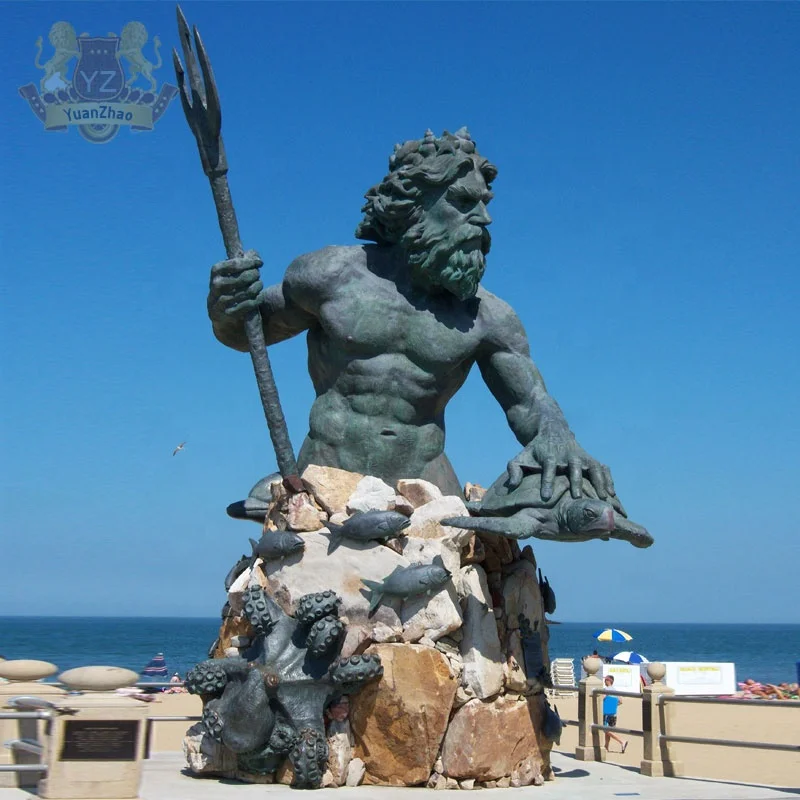 Famous Greed Sea God Poseidon Sculpture Ancient Neptune Poseidon Bronze Statue