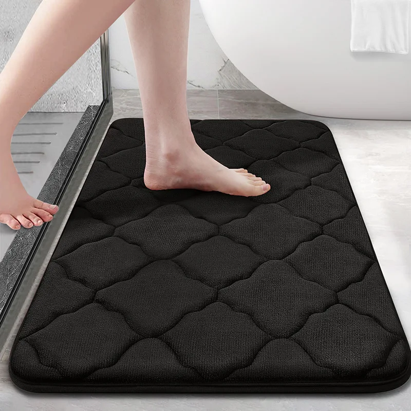 Memory Foam Bath Mat 24x16, Ultra Soft Non Slip and Absorbent Bathroom Rug, Machine Wash Dry, Comfortable Carpet for Shower