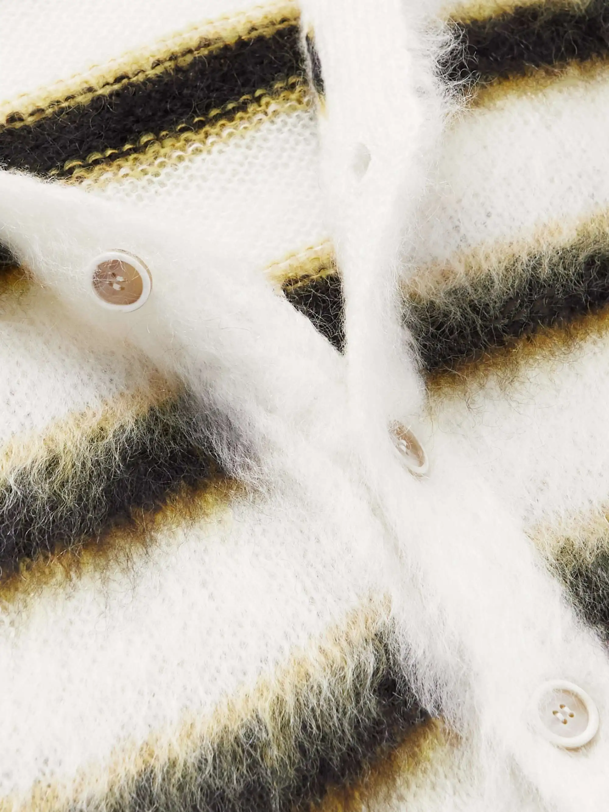 Custom mohair cardigan stripe fuzzy men designer sweater clothing custom knit sweater mens cardigan