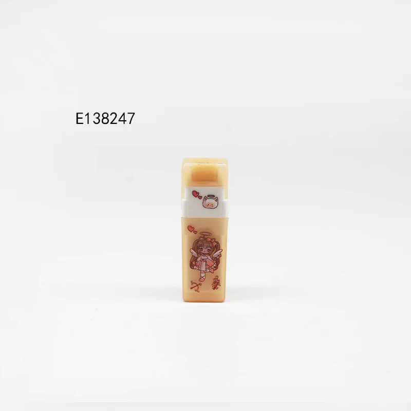 Hot sell custom OEM  Cute cat kawai eraser Chip cleaner for children PVC material rubber Stationery set for kid